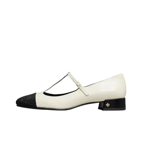 TORY BURCH Грубый каблук Туфли Мэри Джейн Женские Черный Белый