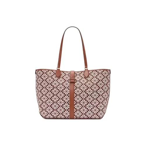 Kate Spade Жаккард с гладкой коровьей кожей Тоут Сумка Сумка для покупок Сумка Сумка через плечо Большая Женская Красная