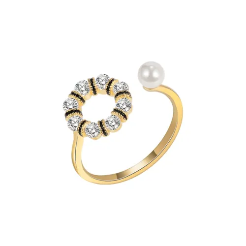 Sanpowa Alloy Artificial Pearl Rings Women's