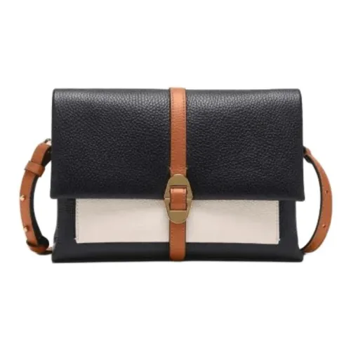 COCCINELLE Сумка через плечо из крупнозернистой текстуры коровьей кожи женская черная и белая