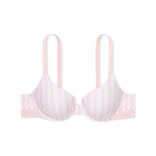 Victoria's Secret PUSH Up Perfect Shape Ribbed Cotton Bra Розовый Полосатый Бюстгальтер Женский Розовый Полосатый