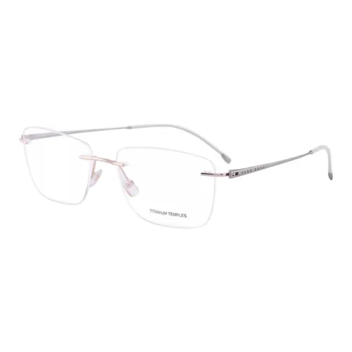 HUGO BOSS Alloy Rectangular Eyeglass Frames Men's Gold + Dark Silver HUGO BOSS Сплав Прямоугольные Оправы для очков Мужские Золото + Темно-серый