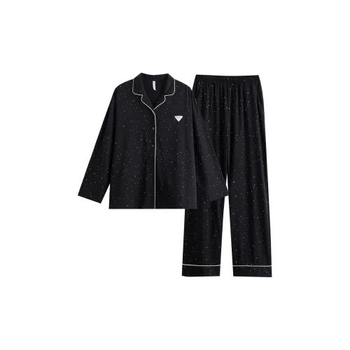 Same Language Пижамный комплект женский звездный черный