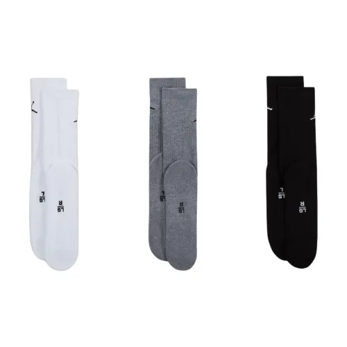 Джордан 3 Pack Белый+Черный+Серый Унисекс MID Носки до икры