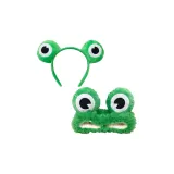 Плюшевая лягушка с большими глазами, 2 штуки, ободок + резинки для волос