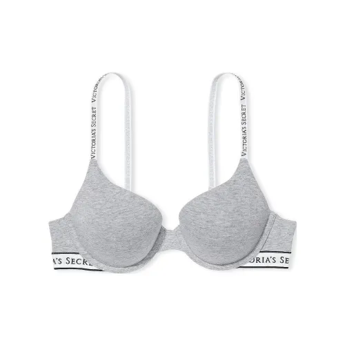 Victoria's Secret PUSH Up Perfect Shape Ribbed Cotton Bra Heather GREY Bra Women's
