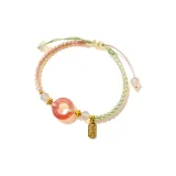 Зеленый браслет "Death" с персиковым оттенком