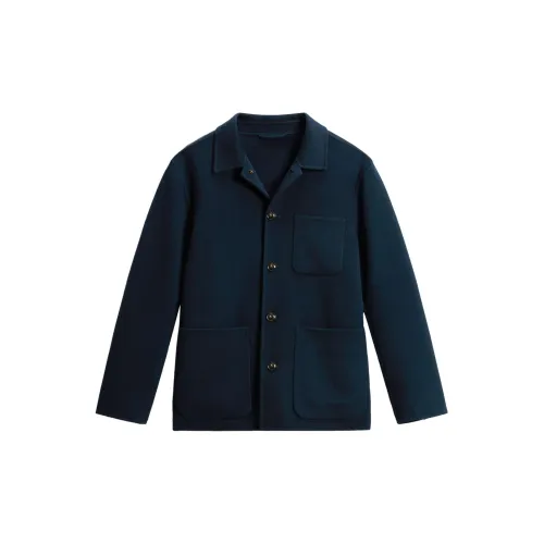 WOOLRICH FW24 Бизнес-костюм Пальто Мужской Пруссия Синий