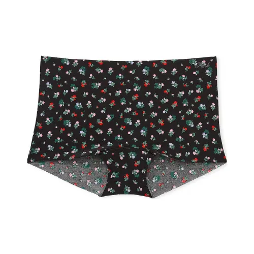 Victoria's Secret Розовый No Show Boyshort Panty Чисто черный F P Нижнее белье Женские 1 шт Черный цветок