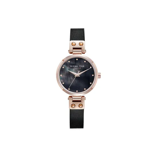 VICTORIA·HYDE Кварцевые часы механизм стальной ремешок 28 мм черный циферблат женские