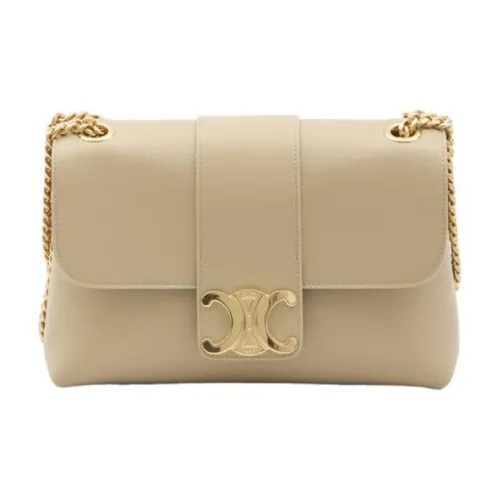 CELINE Victoire Телячья кожа Сумка через плечо Женская Бежевая