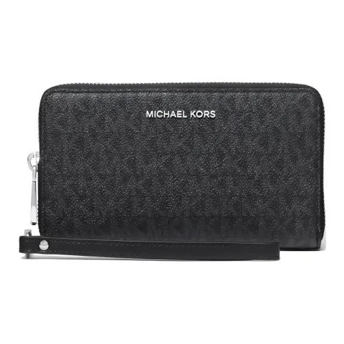 MICHAEL KORS Jet Set Холст Детали Кошелек Клатч Большой Женский Черный