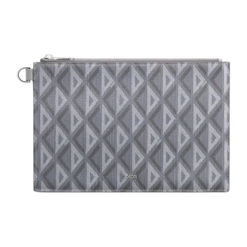 DIOR Cotton Canvas Wallet Men's Gray