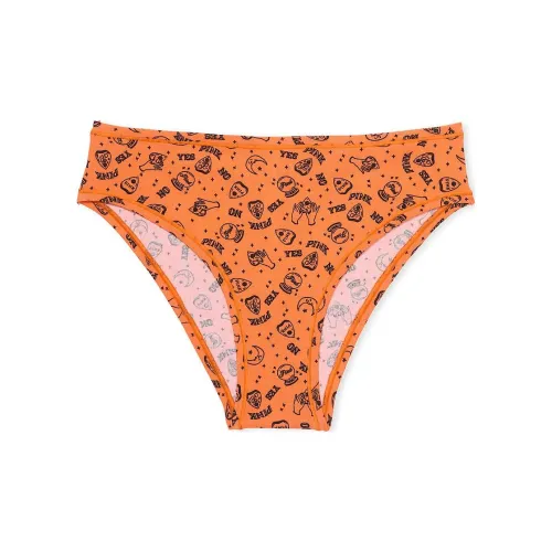 Victoria's Secret Розовый Хлопок Cheeky Panty Half Baked Хэллоуин Принт Нижнее белье Женские 1 Пачка Апельсин