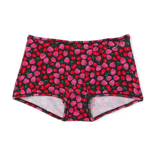 Victoria's Secret Розовый хлопок Boyshort трусы P B C S P Женское нижнее белье 1 упаковка Чисто черный Вишня Клубничный с принтом