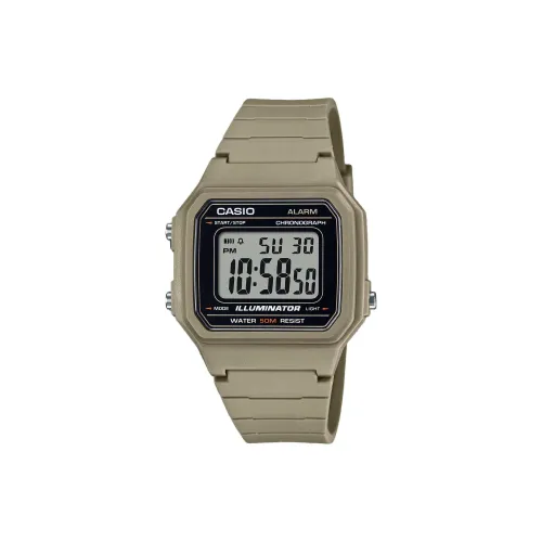 CASIO Кварцевый механизм Смольный ремешок Часы унисекс Серый циферблат