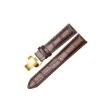 Коричневый с коричневой строчкой - золотая двойная застежка-бабочка.