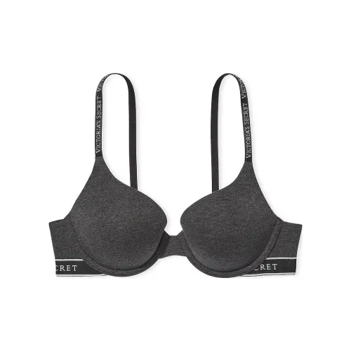 Victoria's Secret PUSH Up Perfect Shape Ribbed Cotton Bra GREY Bra Women's Dark Gray Виктория Секрет ПУШ Ап Перфект Форма Рибд Хлопок Бюстгальтер ГРЕЙ Бюстгальтер Женский Темно-Серый