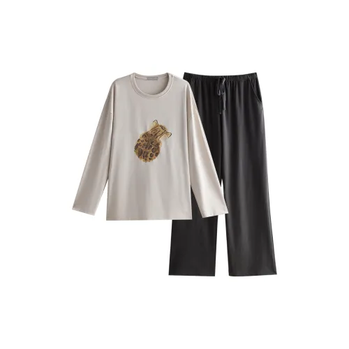 Same Language Пижамный комплект Мужской Абрикос Чернила Серый