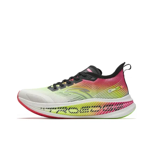 ANTA Амортизация Устойчивость к истиранию Дышащий Низкий Топ Полная длина Карбоновая плита Беговые кроссовки Мужские Розовый Зеленый Белый