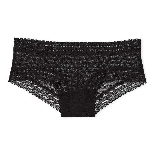 Victoria's Secret Розовый Wink Cheeky Panty Чистый Черный Женские трусы 1 упаковка Чистый Черный