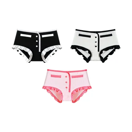 Little sweet cub CHANEL Inspired Белый+Универсальный черный+Миллениальный розовый[Универсальный CHANEL Inspired] Женские трусики-бикини