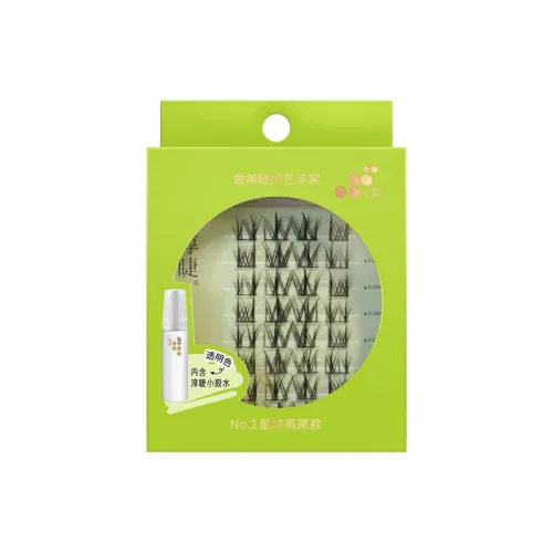 CHUNJIE Планета Свободный крой Одиночный кластер Комбо Портативный Набор Искусственные ресницы Сегментированный клей Включен Вода