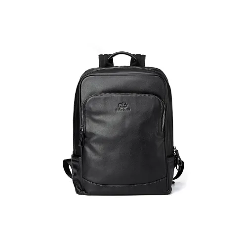 BISON DENIM Рюкзак из коровьей кожи стандартный мужской черный