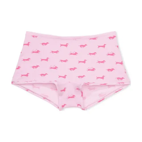 Victoria's Secret Розовый хлопок Boyshort трусы Розовый тюльпан Собака с принтом нижнее белье Женское 1 упаковка Розовый