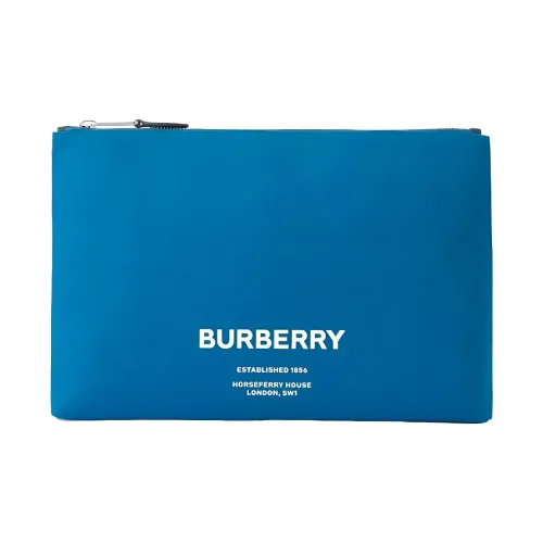 Burberry Horseferry с коровьей кожей и полиамидным клатч мужской синий