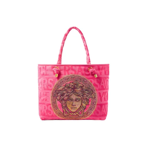 VERSACE Хлопок Тоут Сумка Сумка для покупок Сумка на плечо Сумка женская розово-красная