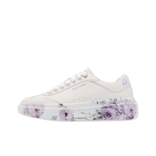 Skechers Cordova Classic Устойчивые к истиранию Дышащие Низкие Кроссовки для скейтбординга Женские Бежевый Белый Фиолетовый