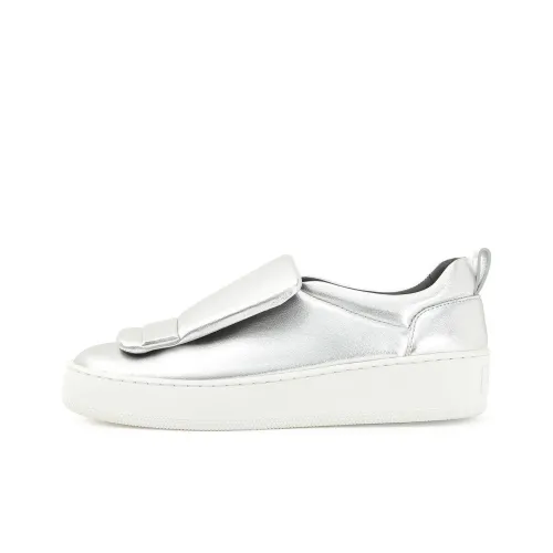 SERGIO ROSSI Sr1 Addict Low Топ Скейтборд Кроссовки Женские Серебристые