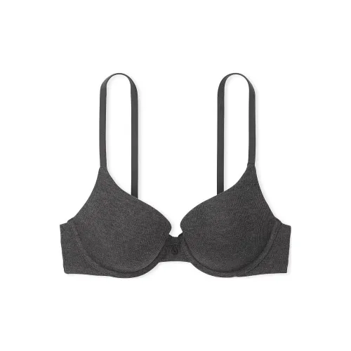 Victoria's Secret PUSH Up Perfect Shape Ribbed Cotton Bra GREY Bra Women's