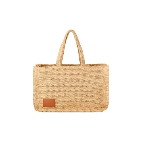 Sandro Ткань Тоут Сумка Сумка для покупок Сумка на плечо Сумка большая Женская Бежево-желтая