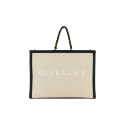 Givenchy Хлопок с льном тоут сумка сумка для покупок сумка среднего размера женская бежевый и черный