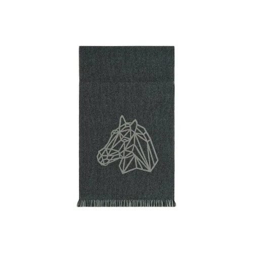 HERMES Кашемир Вязаные Шарфы Мужской Черный