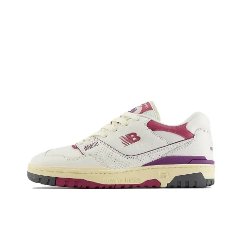 New Balance NB 550 Low Топ Винтажные Баскетбольные Кроссовки Унисекс Белый Красный