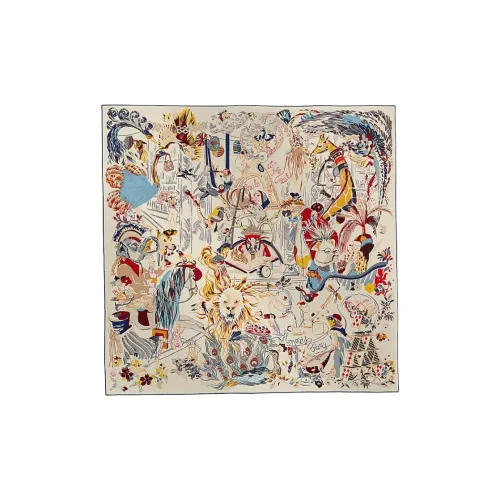 HERMES Шелковые шарфы Женские Бежевый