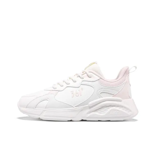 361° Противоскользящие устойчивые к истиранию низкие беговые кроссовки с топом женские белые розовые