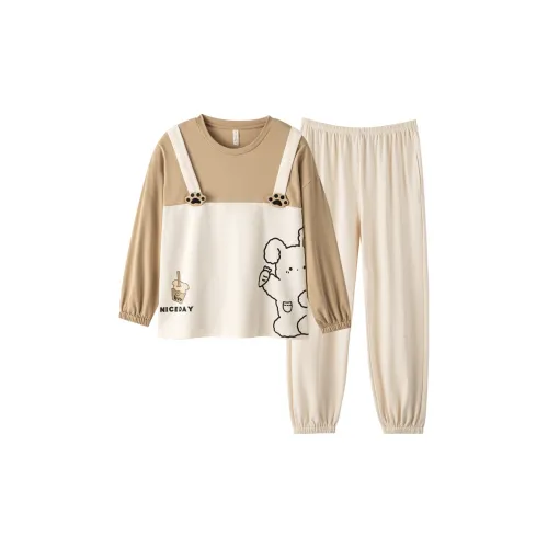 ROUKEER Пижамный комплект Женский Белый