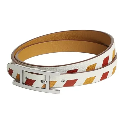 HERMES Телячья кожа Браслеты Унисекс Белый Коричневый