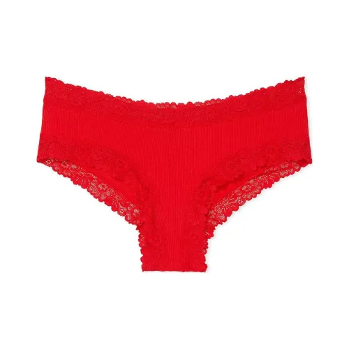 Victoria's Secret Розовый Wink Кружевная отделка Cheeky Panty Булавка Вверх Красные трусы Женские 1 шт Красный