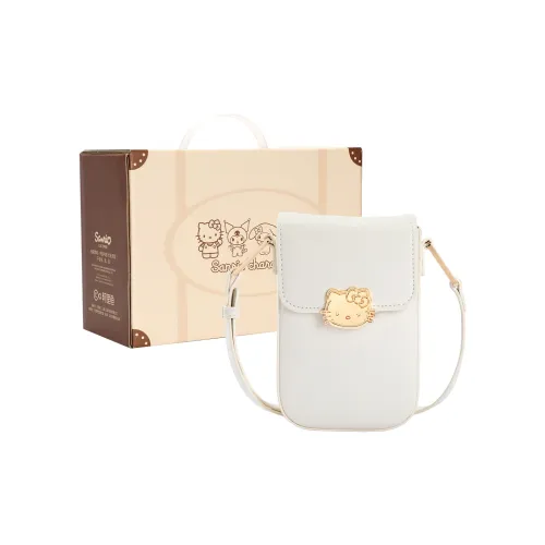 Sanrio Hello Kitty Синтетическая кожа Чехол для телефона Сумка через плечо Стандартная Женская Коричневый Экрю Черный