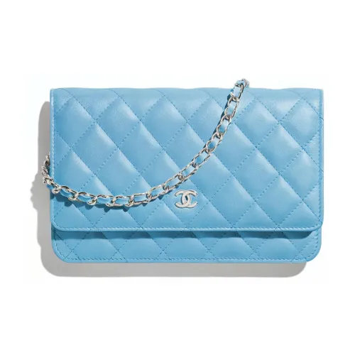 CHANEL WOC Lambskin Flap Bag Crossbody Bag Women's Blue CHANEL WOC Сумка с клапаном из овечьей кожи сумка через плечо женская синяя