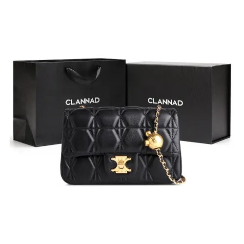 Clannad Sheepskin Crossbody Bag Shoulder Bag Small Women's Black Clannad Овчина Сумка через плечо Сумка на плечо Маленькая Женская Черная