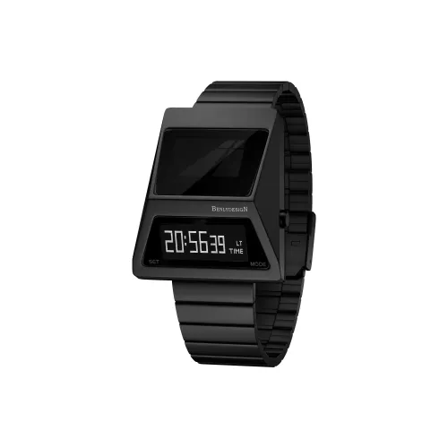 IB BENLYDESIGN S30003S3 Электронный механизм Нержавеющая сталь Ремешок Часы Унисекс Черный циферблат