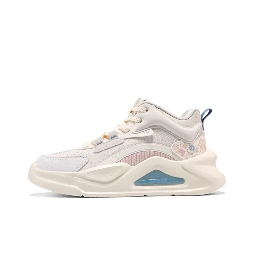 361° Jincheng Slip-resistant Abrasion-resistant High Top Skateboard Shoes Women's Beige