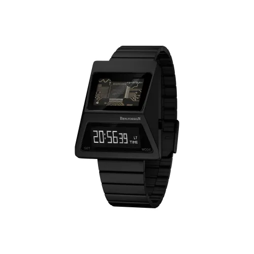 IB BENLYDESIGN S31003S3 Электронный механизм Нержавеющая сталь Ремешок Часы Унисекс Черный циферблат