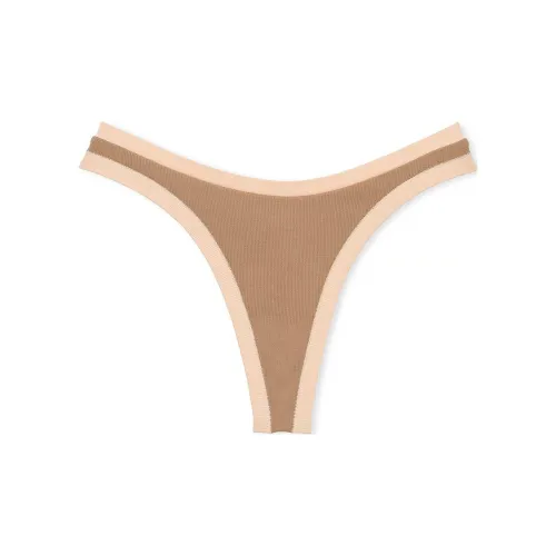 Victoria's Secret Розовый Бесшовный Высокий-Воротник Стринг-Трусы Размер L WS Женское Нижнее Белье 1 Пачка Какао Латте